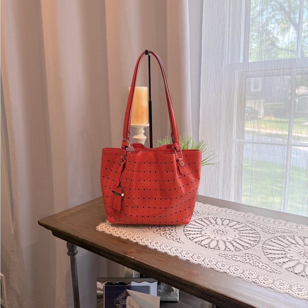 Tod’s Perforated Orange  Bucket Purse